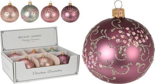 Palla natale vetro fiori - palla,