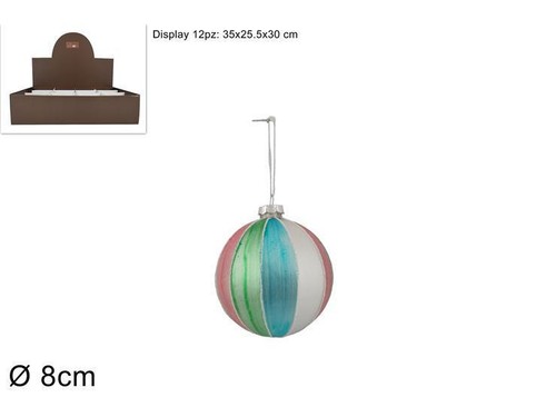 Palla natale vetro 8cm - palla,