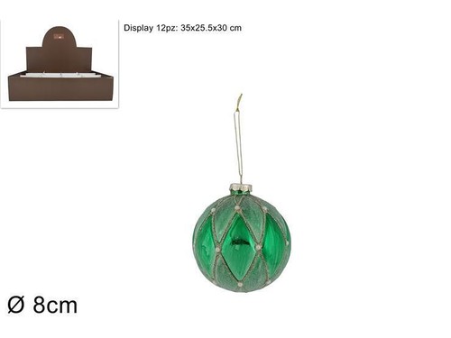 Palla natale vetro 8cm - palla,