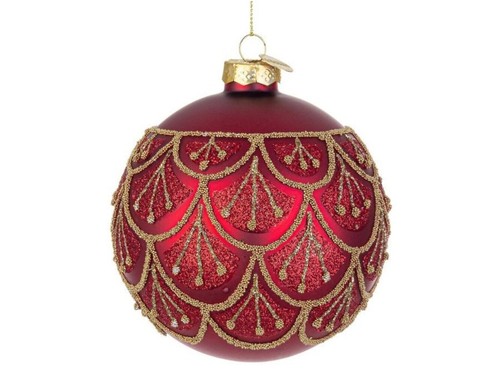 Palla natale vetro - palla, rosso