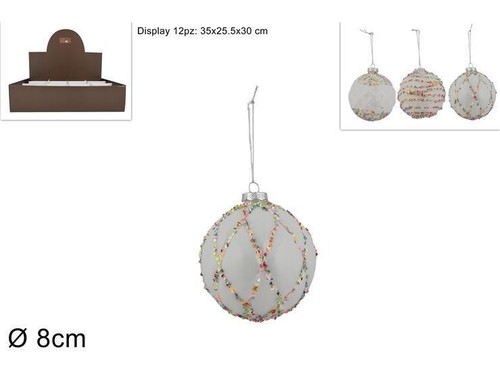 Palla natale vetro 8cm - palla, in