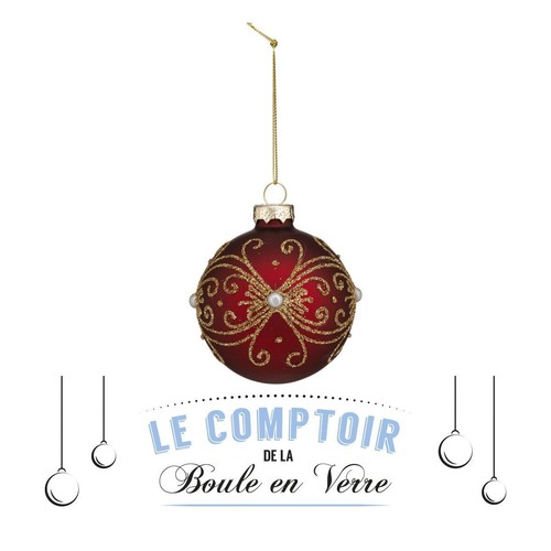 Palla natale vetro rossa - natale, in